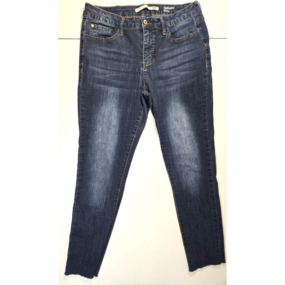 !it jeans Denim - !it Womens Tiffany Denim Blue Skinny Ankle Jeans Raw Hem Size 10 Stretch